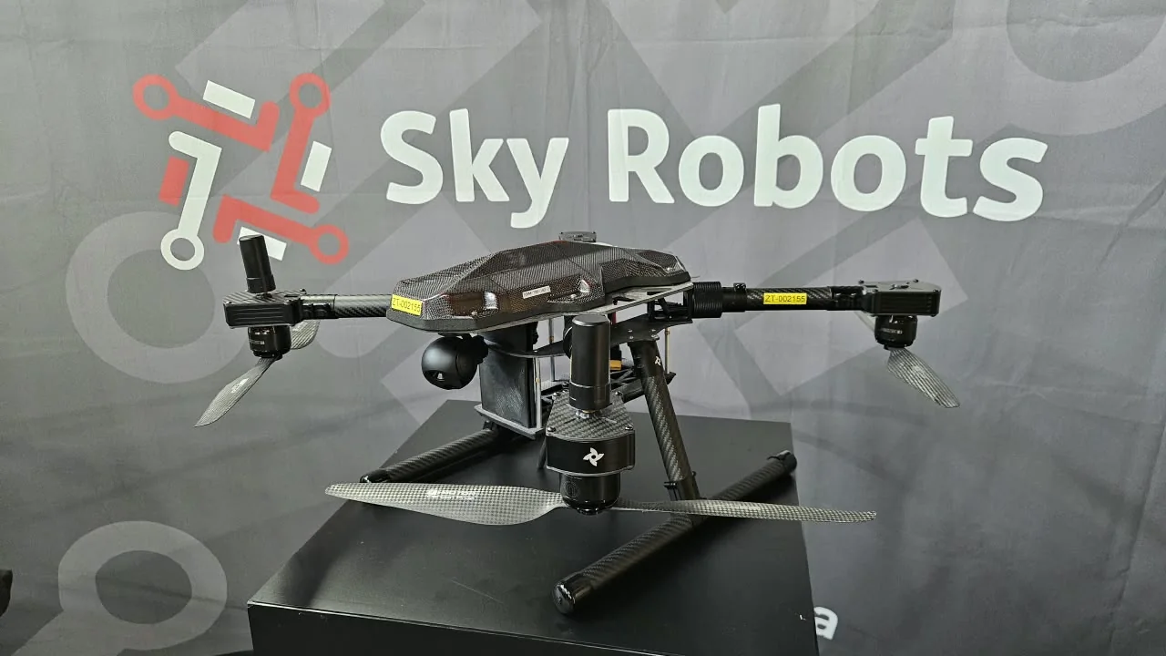 Sky Robots multirotor airframe and equipment on display